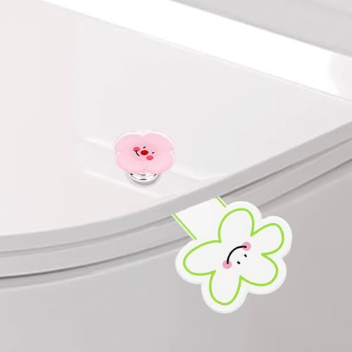 Toilet Lid Lifters, Button Pusher & Toilet Seat Cover Handle for Women with Long Nail Cute Flower Pattern Home Push Button Helper Toilet Lifting Tool Bathroom Easy Accessories for Home Hotel