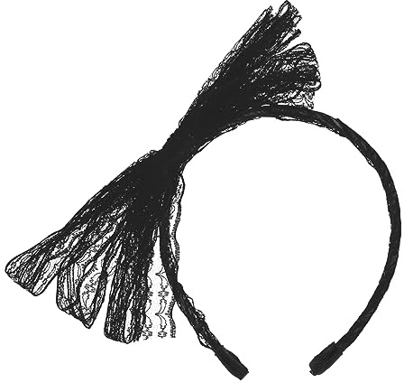 OFFIGAM Schwarzes Haarband nicht Verblassend und Formbeständig mit Großer Schleife aus Gewebe Klassischer Stirnband für Mädchen zur Hochzeit oder Geburtstag