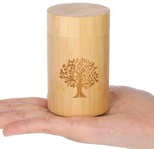 Kleine Urnen für menschliche Asche, Andenken mit Baum des Lebens, kleine Urnen für Asche, Erwachsene, männlich, weiblich, Einäscherung, Haustierurne, Bambus, Mini-Streuröhren für Mensch oder Haustier