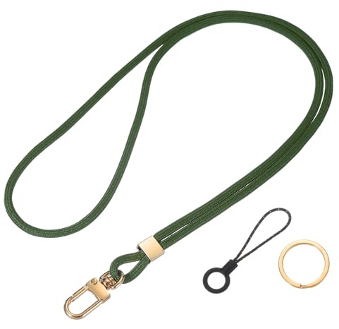 PATIKIL Long Neck Lanyard Strap for Keys, Phone Lanyard Strap with Metal Clasp & Keyring Round Cord for Men Women ID Badge Card Holder, Green