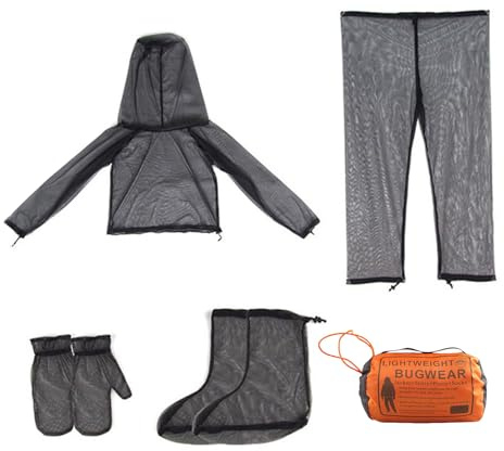 Dcfbkl Outdoor-Moskitonetz, Kleidung, Anzüge, Fliegenschutz, Netz, Handschuhe, Fußabdeckungen, atmungsaktives Netz, Anzug für Gartenarbeit, Camping, widerstandsfähiger Handschuh, Schuhe, Fußabdeckung