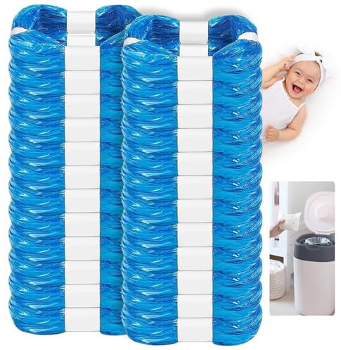 24 Stück Windeleimer Nachfüllkassetten, Nachfüllfolie Kompatibel mit Tommee Tippee, Angelcare, Achteckiger Windeleimer, LitterLocker