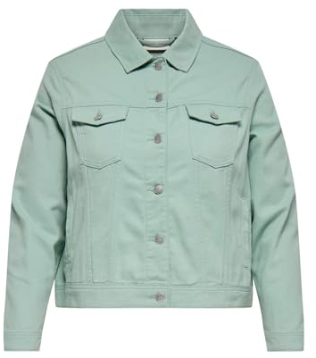 ONLY Damen Jeansjacke Grün 48 | Langarm, Casual, Bei max. 30 grad im schongang waschen