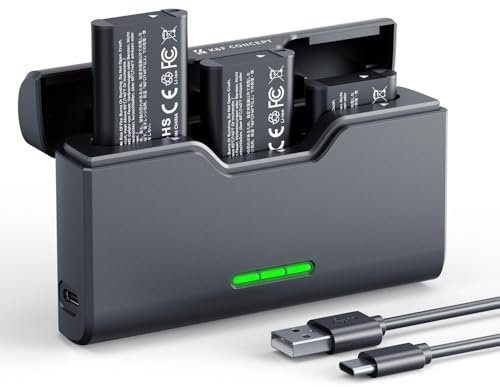 K&F CONCEPT NP-BX1 Akku mit 3-Slot Ladegerät, NP-BX1 Ersatzakku, 3 Stück 1240mAh Batterien Kompatibel mit Sony DSC-RX100 II/III,DSC-RX100M II,DSC-RX100 IV,DSC-RX100 V/VII,ZV-1,ZV-1 II,ZV-1F