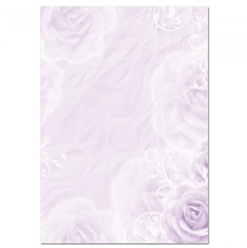 Motiv Briefpapier (Violett-Blumen-5010, A4, 100 Blatt). Einseitig bedrucktes Briefpapier, sehr gut beschreibbar, für alle Drucker/Kopierer geeignet
