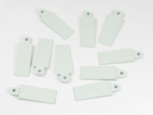 Pack of 10 white soft rubber door and window wedges. 50mm x 21mm