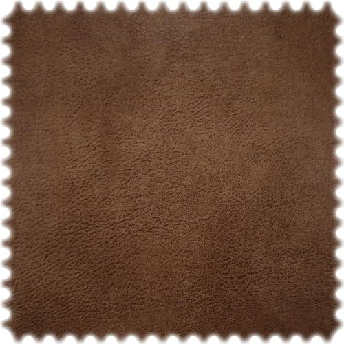 Heiro Microfaser Möbelstoff Uni Lederoptik Fresh Braun