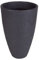 BURI Rillentopf rund 28x44cm hoch aus Kunststoff anthrazit Pflanzkübel für den Außenbereich grau Blumentopf gross draussen Terrasse Balkon Garten Pflanztopf Übertopf wetterfest Pflanzentopf Pflanzvase
