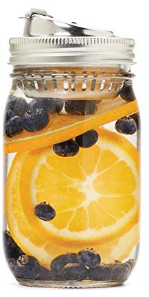 Jarware Edelstahl 2-in-1 Trink- und Fruchtaufgussdeckel Regular Mouth silber