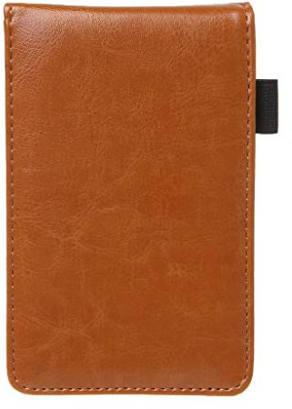 A7 Notizbuch, MM456 Notizblock -Leder│Bullet Journal ,Stifthalter ,Geeignet für das Büro Schule Zeitplan- 30 Blatt - 9x14cm (Braun)