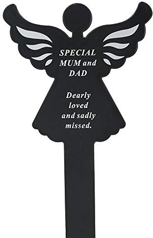 Special Mum & Dad Memorial Remembrance Grave Angel Ground Stake Plaque