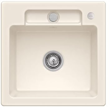 Villeroy & Boch Siluet 50 S Crema – 3345 02 KR Keramikspüle Exzenterbetätigung