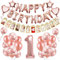 Bluelves 1 Geburtstag Mädchen Deko,Kinder Ersten Geburtstag Girlande Foto Banner Rosegold,Baby 1 Jahr Geburtstag Happy Birthday Girlande Rosegold Luftballons,Geburtstagsdeko Mädchen 1. Kommunion Party