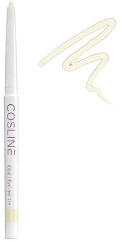 COSLINE Kajal und Eyeliner 114 Champagner, Wasserfester Kajal, Verschmiert nicht, Heller schimmernder Lidstrich, Weiches Auftragen, Starke Pigmentierung, Vegan, Made in Germany