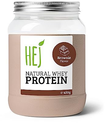 HEJ Whey Protein Pulver - Eiweißpulver für Muskelaufbau & Fitness - 21,5g Eiweiß pro Portion - Als Shake oder Zutat - Brownie 450g