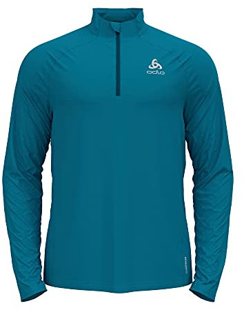 Odlo The Essential Ceramiwarm mid Layer Half Zip, Stunning Blue, L, 313642