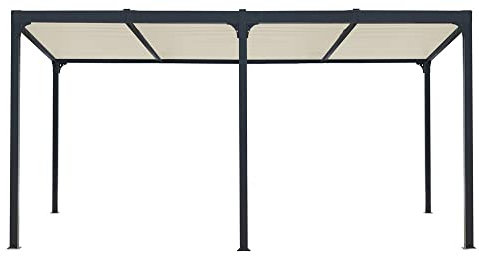 Habrita Foresta Pergola bioclimatique XXL - Toit Coloris écru - 21,52 m2 - Alu