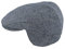 Herren Winter Schiebermütze mit Ohrenklappen Flatcap Schirmmütze 100% Wolle Newsboy ausklappbarer Ohrenschutz Hautfreundlich Bequem Fischgrät Hellblau 56