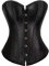 Josamogre Black Corset Top Bustier Overbust Women Lace Up Boned Bodyshaper Sexy Plus Size XS