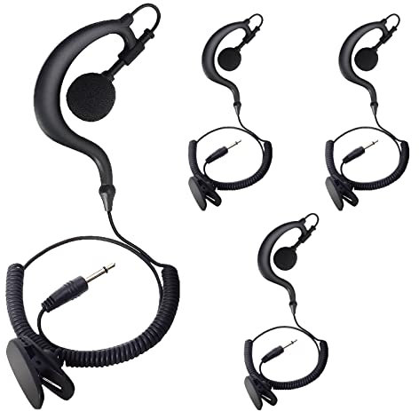 wlertcop 4pcs Pinganillo Walkie Talkie, Auriculares Solo de Tubo con Conector de 3,5 mm Auricular de Tubo Walkie Talkie para Exteriores 3,5mm/Adaptación de Radio Bidireccional Auricular Policial