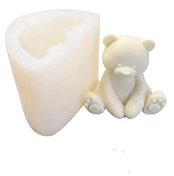 KinMokusei Moule à bougie en silicone en forme d'ours 3D pour chocolat, bonbons, décoration de gâteau