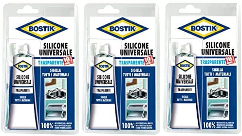 ECI ELETTROFORNITURE SILICONE UNIVERSALE TRASPARENTE ml. 60 BOSTIK [BOSTIK ] 3 PEZZI