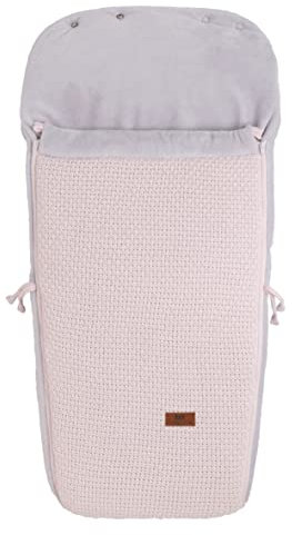 Baby's Only - Buggysack Robust - Für Kinderwagen - Fußsack Kinderwagen - Abnehmbare Front - Mit 3-Punktgurt - Luxuriöser Gestrickte - Warm & Weich - Klassisch Rosa