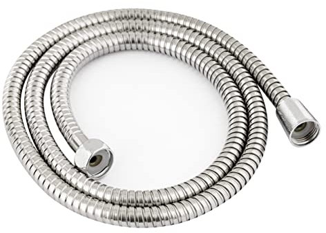 Baroni Home Tubo Doccia, Tubo Flessibile Doccia In Acciaio Inossidabile 150 cm, Tubo Soffione Universale, Cromoargento