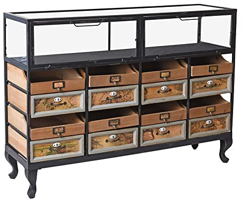 Vintage Sideboard Vitrine Antik Anrichte 110 cm Fabrik Möbel Apothekerkommode lof110 Palazzo Exklusiv