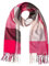 camel active Damen Softer Webschal mit kariertem Muster Pink-Grau, womenswear-OS