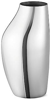 Georg Jensen - Vase, Blumenvase - Sky - Edelstahl - Farbe: Silber - (HxB): 27 x 14,2 cm