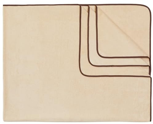 Sowel® Strandtuch XXL, 200x160 cm, Partner und Familien Badetuch, Groß, 100% Bio-Baumwolle, Flauschig, Frottee, Velours, Damen und Herren, Sand/Brown
