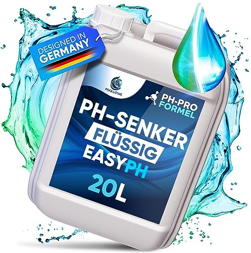 PoolLöwe® pH Minus flüssig 20L mit [ph-Pro Formel] | pH Senker Pool flüssig extra Sicher & Effizient durch pH-Wert Stabilisator I pH Wert Senker für Pool & Whirlpool | Pool pH Minus pH- Regulierung
