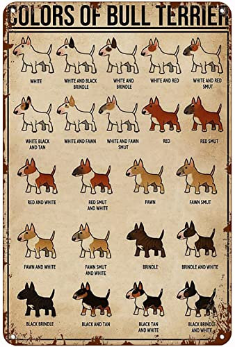 Vintage-Blechschild, Motiv: Bullterrier, vertikales Poster, Retro-Wandkunst, Dekoration, Eisen, Gemälde für Zuhause, Küche, Café, Pub, Schild, 14 x 20 cm