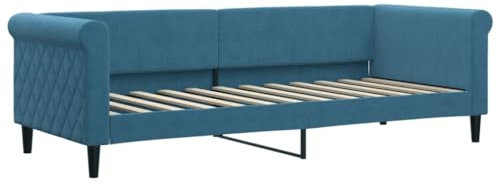vidaXL Tagesbett, Gästebett 2-in-1, Sofabett Schlafsofa für Schlafzimmer Wohnzimmer, Bettsofa Sofa, Modernes Design, Blau 80x200cm Samt