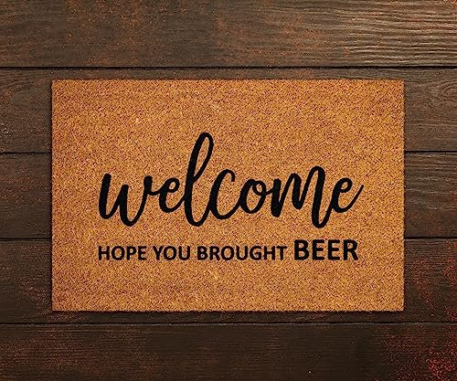Ensound Welcome Hope You Brought Beer Doormats,Beer Doormats,Funny Door Mat,New Home Gift,Wedding Gift Doormat,Welcome Beer Door Mats 36x24 Inch