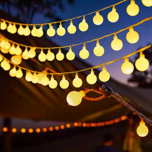 PAWARSO Catena luminosa LED a batteria 5 m 50 LED, Impermeabile IP44, Luci Natalizie per Interno, Decorazione Balcone, Giardino, Matrimonio, Natale