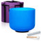 CALM CLANG G-Note Singing Bowl 432Hz Throat Chakra Crystal Singing Bowl Healing with Carrying Case and Rubber Mallet, Suede Striker, Oring, 8 Blue