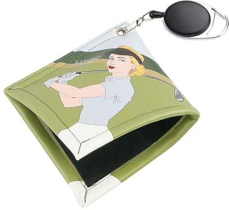SUCHUANGUANG Serviette de Nettoyage de Balle de Golf carrée avec Boucle de Porte-clés rétractable Mini Balle de Golf Nettoyeur de tête de Club Chiffon d'essuyage Durable