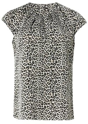 Comma Gemusterte Satinbluse mit Kappärmeln