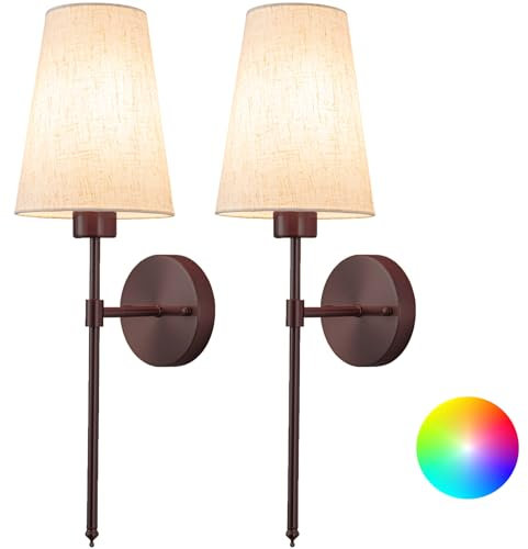 Wall Lights Battery Operated Wall Sconces Set Of 2,Indoor not Hardwired Fabric Shade Fixtures,Rechargeable Wireless Wall Sconces With Dimmable Remote Control,for Bedroom,Farmhouse ( Color : Black )