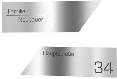 Plaque de boîte aux lettres Graviers Design en acier inoxydable pour boîte aux lettres autocollante plaque nominative + numéro de maison personnalisée avec gravure laser motif 1