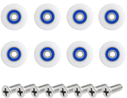 Leliafleury 8 Sets Shower Door Wheels 28mm Shower Door Rollers Replacement Rollers Runners for Bathroom
