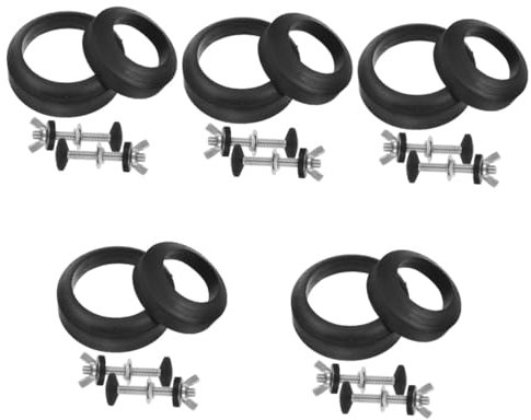 Hemobllo 5sätze Toilettenschraubenset Mit Dichtungen Universelle Ersatzteile Für Wc-sitze Und Spülkästen Einfache Montage Und Zuverlässige Wasserabdichtung Geeignet Für