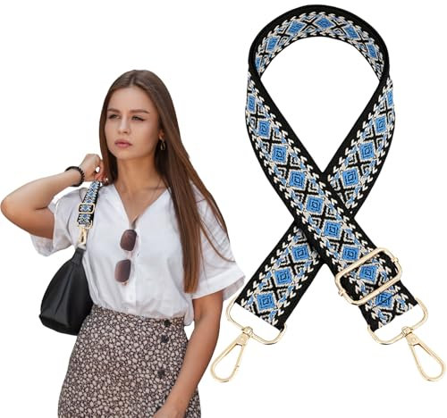 Taschengurt Blau 3.8cm Breit Taschengurte zum Wechseln Taschenband Schulterriemen Schultergurt für Taschen Trageriemen Taschenriemen Handtaschen Gurt 0136