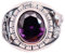 Bague dragon tigre pour homme bague à motif clé grecque en argent sterling 925 avec zircone cubique violette ouverte réglable