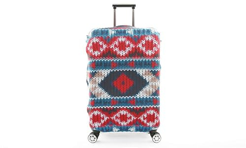 HAHII Reisegepäckhülle Kofferschutz Elastisch Trolley Koffer Schutzhülle passt, Pullover-Muster, L（25-28in）