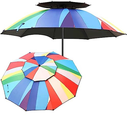 GUOQDAMI Gartenschirm Kippbarer Design-Terrassenschirm, doppelte wasserdichte Markise, um 360 ° drehbarer Regenschirmstangen-Design-Strandschirm Sonnenschirm