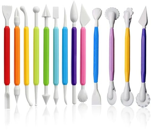 YTSMFL 13 Stück Modellierwerkzeug ton Werkzeug Töpferwerkzeug Fondant Kuchen Modellierwerkzeug Set für Backen,Dekorieren von Kuchen 