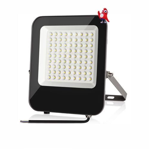JINABLOSSY Projecteur LED Extérieur 50W Blanc Chaud 3000K Spot LED Extérieur 5000LM Projecteur Exterieur LED économiseur d'énergie 85%, IP66 Etanche pour Cour, Garage,Jardin,Patio, Terrain de Sport